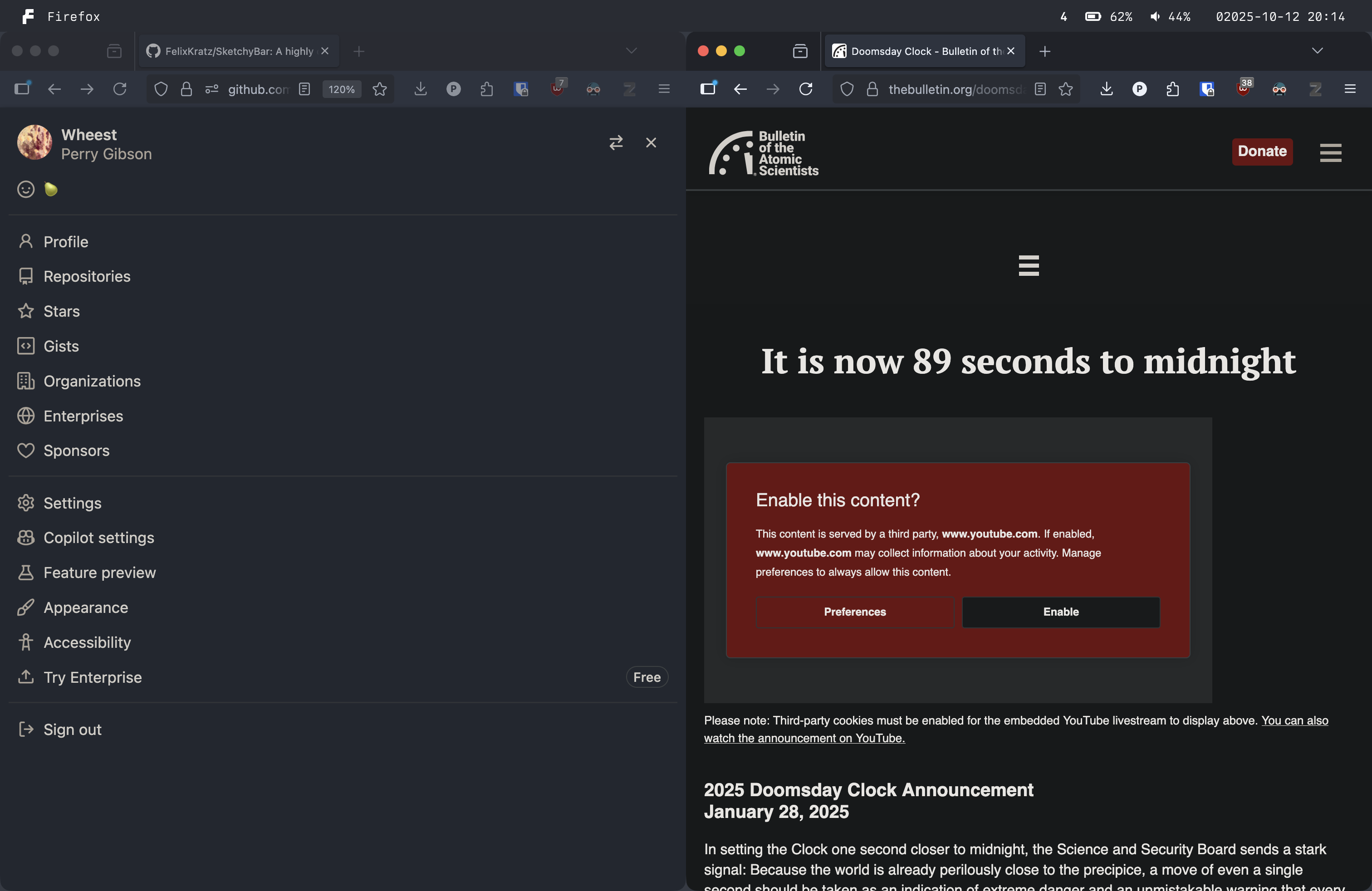Screenshot of desktop